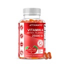 Witamina wolna od cukru witaminowego A 25000 IU Gummie (palmitynian retinylu) - naturalny aromat truskawkowy - 120 Pektyn Gummies na bazie pektyny (1 butelka)