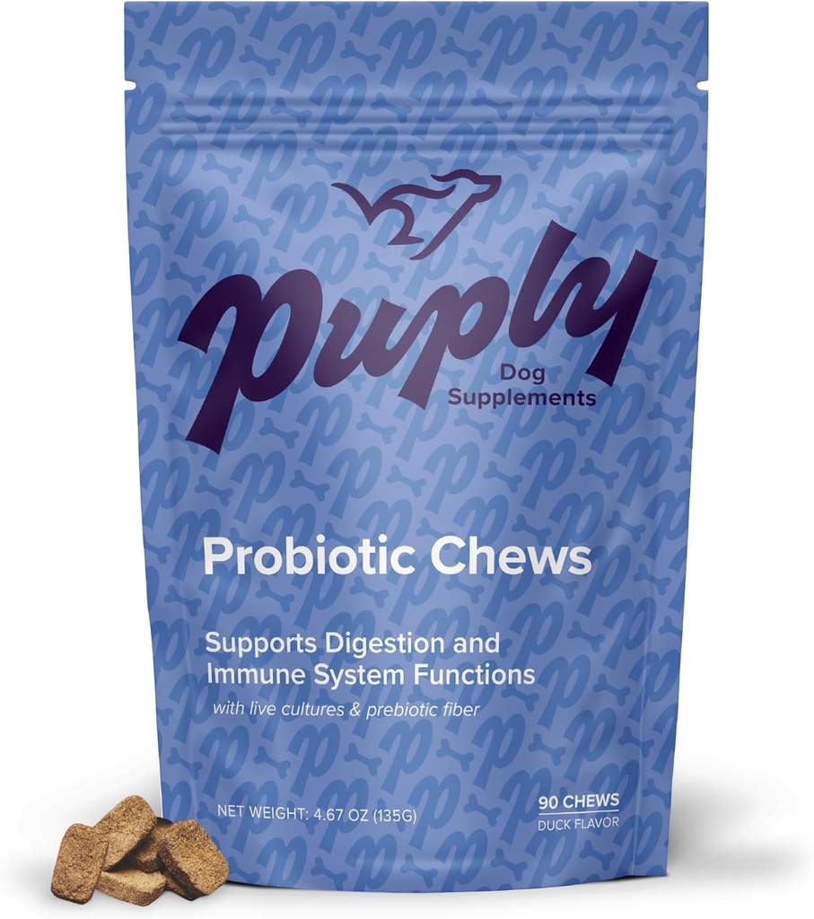 Probiotyki dla psów - Veterinarian- Spreparowane Soft Chews with Prebiotic Fiber - Wspiera trawienie, Odporność i ulgę alergiczną - Pyszny Kaczkowy Flavor - 90 Count