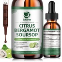 Citrus Bergamot płynne krople - Natural Supplement with Soursop, Red Yeast Rice, Czosnek, Olive Leaf, Black Pepper - Wysoka absorpcja - Wsparcie ogólne Wellness * - Soursop Bitters Liquid, 2 Fl Oz