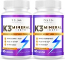 ZELSO (2 opakowania K3 Mineral Weight Loss Pills for Women and Men, K3 Mineral Pills - K3 Salt Mineral, Witamina + K3 Suplement kapsułki dla Keto Weight Loss - 2 miesiące dostaw