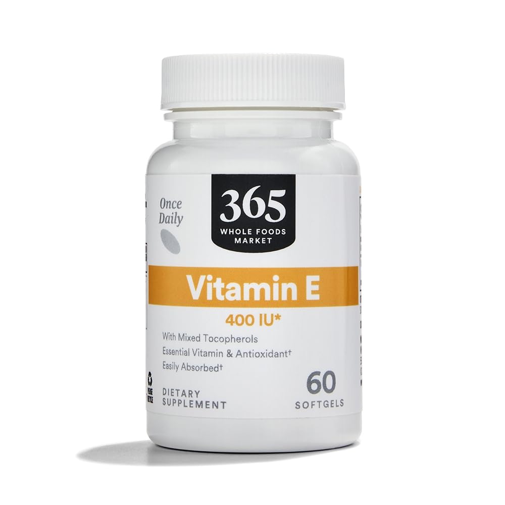 365 by Whole Foods Market, Witamina E 400 IU z mieszanymi tokoferolami, 60 Count