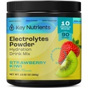 Numery KLUCZOWE Multiwitamina Electrolytes Powder No Sugar - Juicy Strawberry Kiwi Electrolyte Powder - Endurance & Energy Supplement - Hydration Powder - No Calories - 90 Servings - Made in USA
