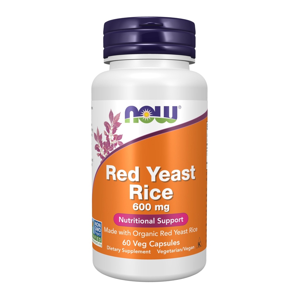 Teraz żywności Suplementy, Czerwony Yeast Rice 600 mg, Made with Organic Red Yeast Rice, 60 Kapsułki Veg