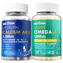 Liposomal Wapnia AKG Suplement 1500mg + Vegan Omega 3 Suplement 1000mg