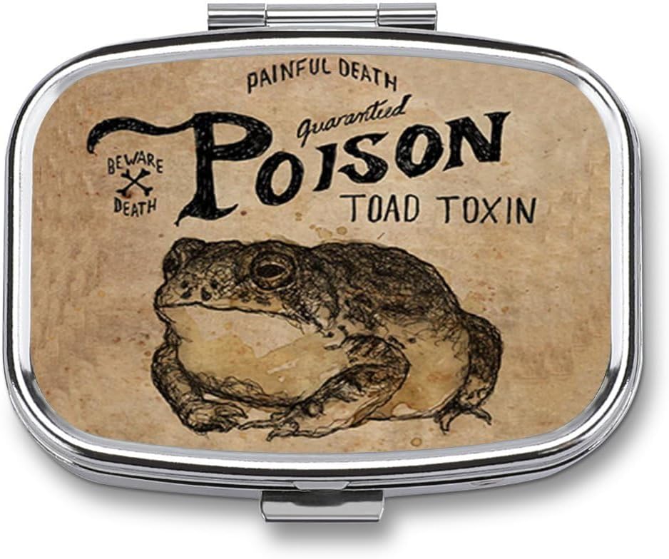 Metal 2 Collect Pill Organizator Travel Friendly Portable Compact Pill Box Cute Pill Case do przechowywania witamin, Olej rybny, Suplementy, Leki, Tabletka do torebki, Pocket. (Trucizna)