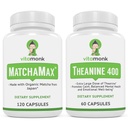 VitaMonk MatchaMax Matcha kapsułki & L- Theanine 400mg - Boost Energy and Enhance Focus Bundle