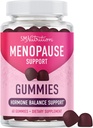 Menopauza Support Gummies is 124; Hormon Balance Relief for Hot Flash, Nocne poty, Mood Swings, & Bloating Support 124; with Phytoestrogen Soy, Witamina D3, PABA, Biotin Support 124; Wegetarian, Gluten- Free Support 124; 60 Count