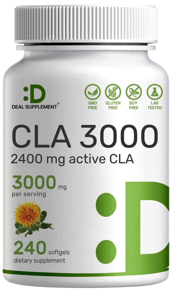 Ultra Siła CLA 3000mg Bilans 124; 240 Softgels, Aktywny kwas linooleinowy z oleju szafranowego