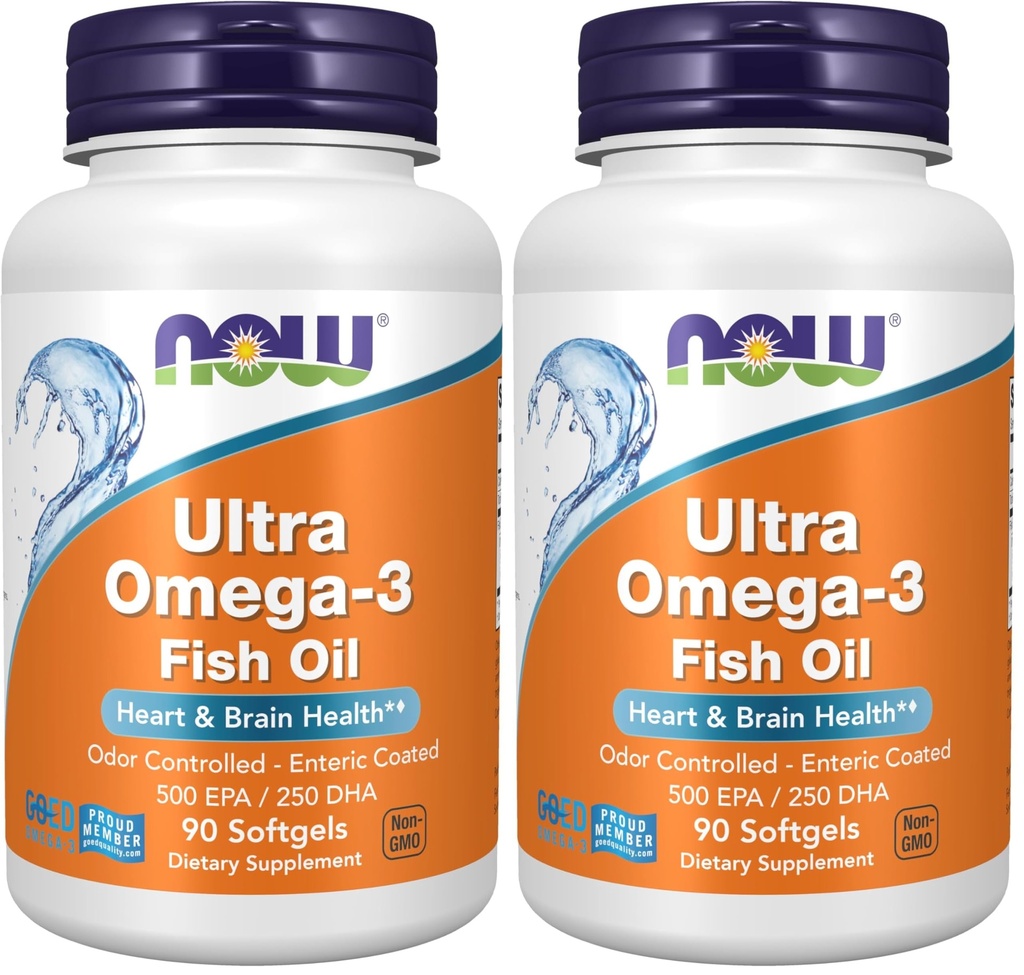 Teraz suplementy, Ultra Omega-3 Molekularnie destylowane i entical Coated, 90 Softgels (Opakowanie 2)
