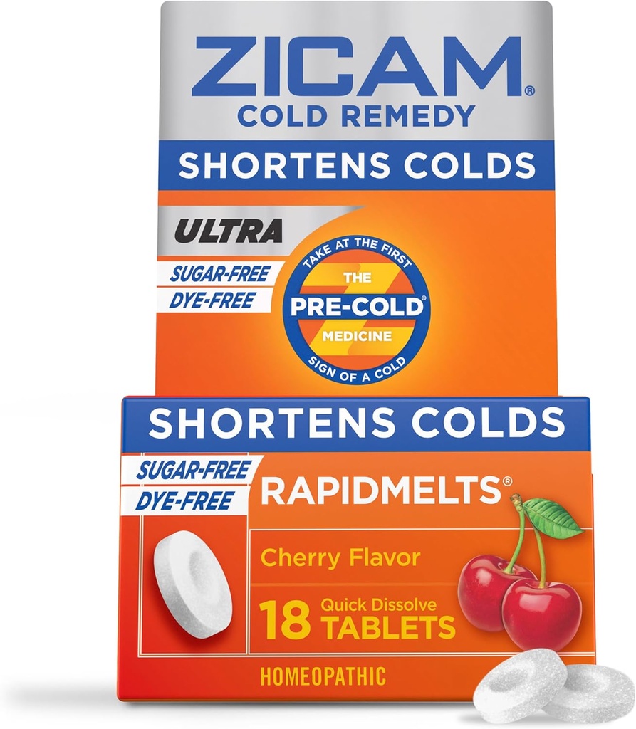 Zicam Cold Remedy Cynk Rapidmelts, Cherry Flavor, 18 Count (Opakowanie po 1)