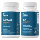 Dr Tobias Omega 3 Fish Oil and DIM Complex Supplements, Wspiera serce, funkcje immunologiczne mózgu i hormony równowagi dla kobiet i mężczyzn z BioPerine, Borccoli Extract & Wapń D- glukaran, 60 Kapsułki