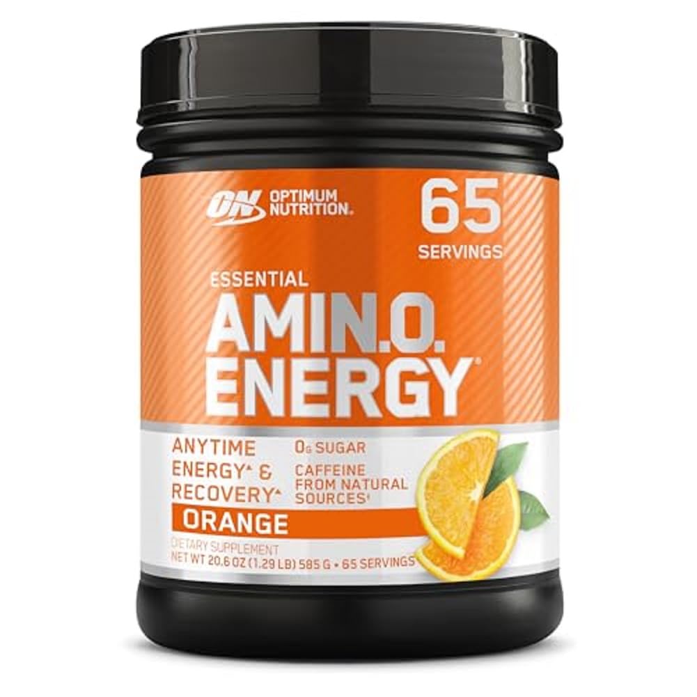 Optimum Nutrition Amino Energy - Wstępne ćwiczenia z zielonej herbaty, BCAA, Amino Acids, Keto Friendly, Green Coffee Extract, Energy Powder - Orange Cooler, 65 Servings (Packaging May Vary)