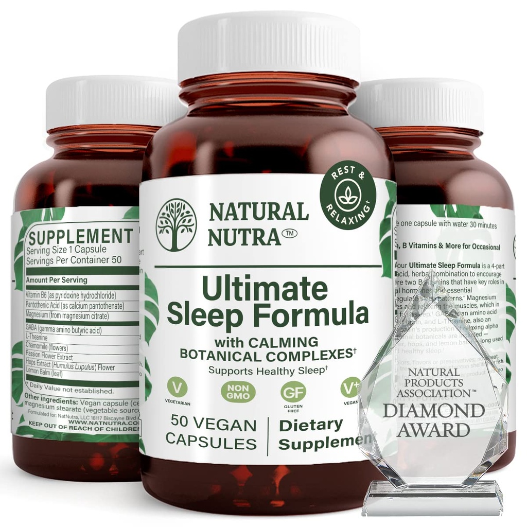 Naturalna Nutra Ultimate Sleep Formuła, Rumianek do wsparcia Relaxation i zmniejszyć lęk nocny, Pomoc Upadek Asleep szybciej, 50 Kapsułki