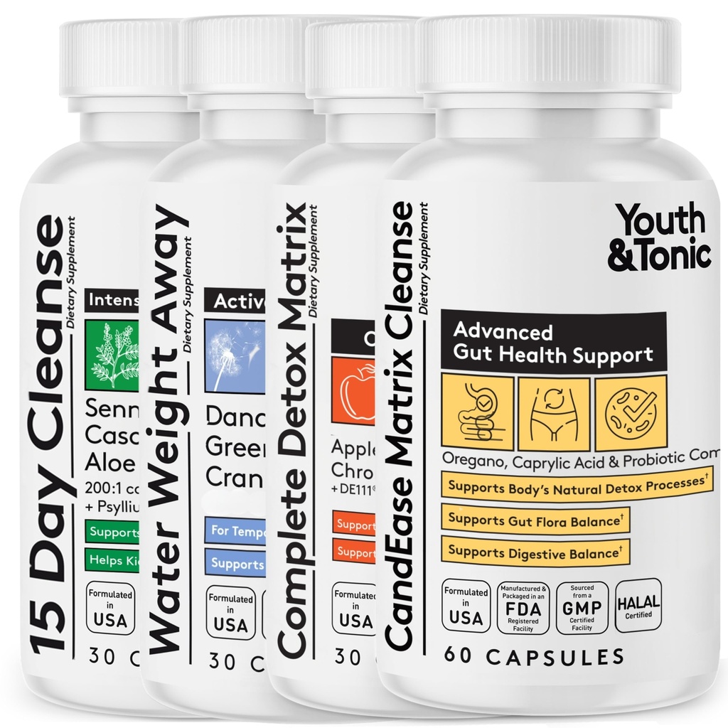Młodzież & Tonic Complete Body Detox do czyszczenia, Normalny poziom kwasowości i detoksykacji wody - 150 tabletek