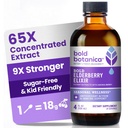 Bold Botanica Elderberry Elixir - 65x Concentrated Extract - Sugar- Free Kid Friendly - Black Elderberry Syrop z Aronia Berry dla immunologicznego wsparcia - 4 Fl. Oz.