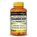 Żurawina NATURAL MASON z probiotykiem, 2 Miesiące dostaw, Wysoko skoncentrowane, Wspiera normalne immunologiczne i układu moczowego, 60 Tabletki