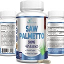 Extra Siła Piła Palmetto - 45% Wyciąg Prostate Supplement, Zmniejszenie częste oddawanie moczu, Blocker DHT dla wzrostu włosów, Non-GMO, 100 Kapsułki