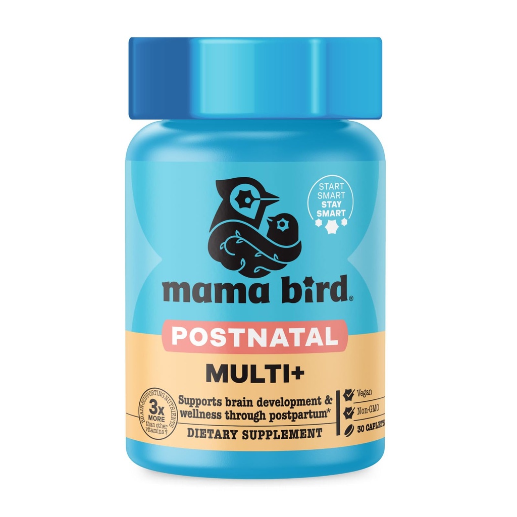 Best Nest Wellness Mama Bird Postnatalne witaminy do karmienia piersią i Postpartum, Whole Food Organic Mieszanka, Metylowane witaminy, Wegan, Raz dziennie, 30 Ct