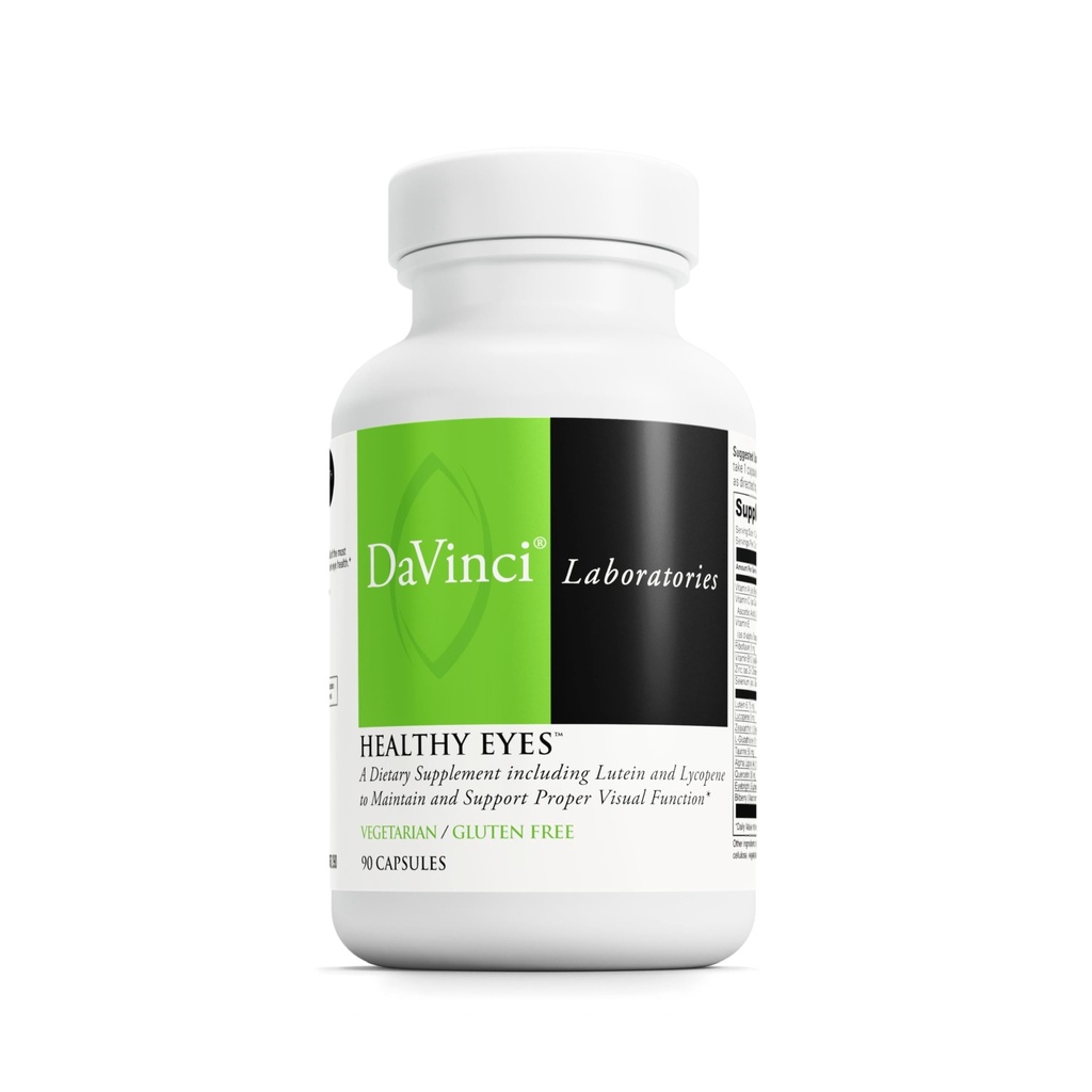 DAVINCI Labs Healthy Eyes - Suplement diety do utrzymania zdrowej funkcji wizualnej i wsparcia zdrowia oczu * - z witamin, minerałów, luteiny, likopenu, Zeaksantyny i więcej - 90 Kapsułki roślinne