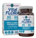Vital Planet - Vital Flora Men 's Daily Probiotic, 60 Billion CFU, 60 Diverse Strains, 7 Organic Prebiotyki, Immune Support, Gas Relief, Colon i Digestive Health Probiotyki dla mężczyzn 30 Kapsułki