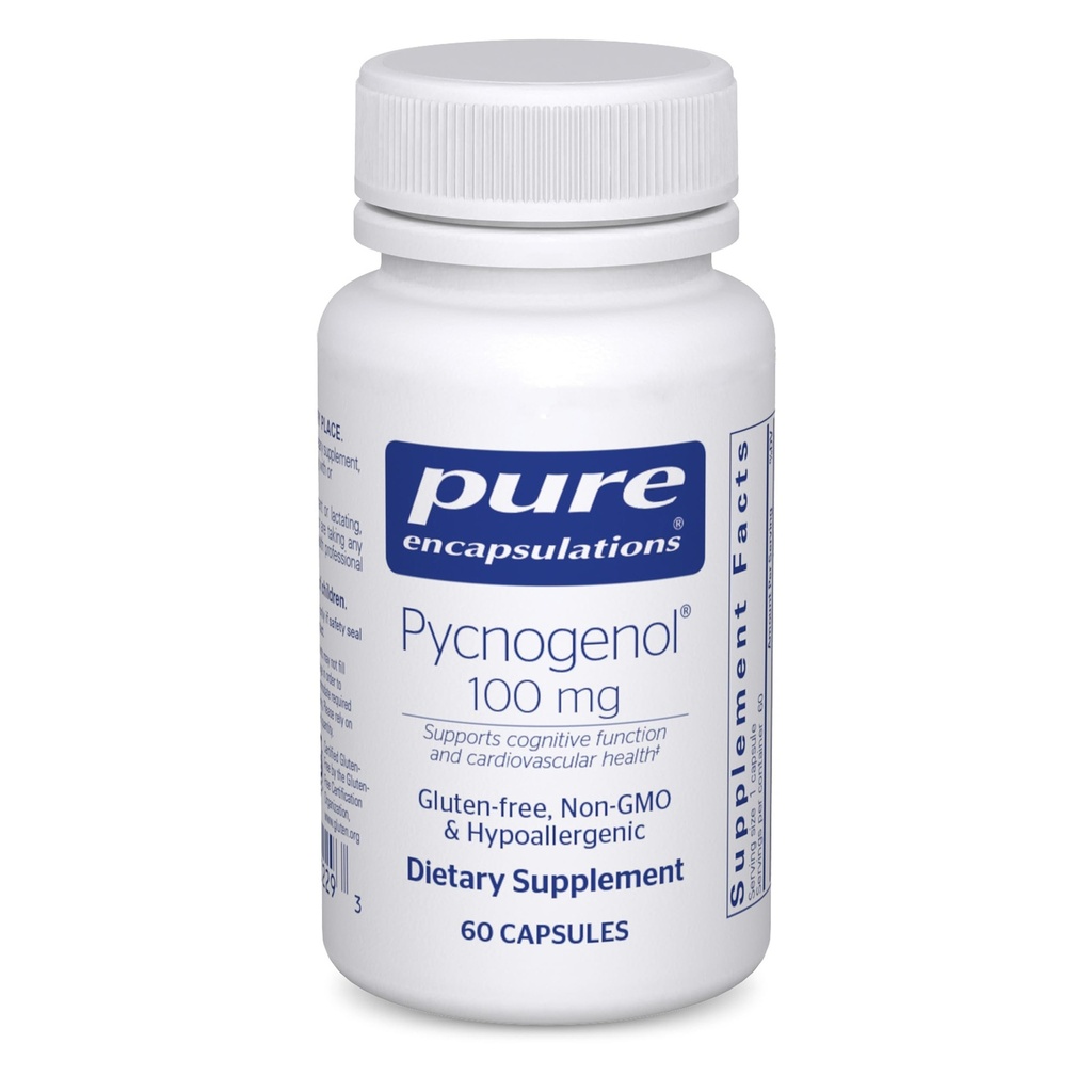 Pure Encapsulations Pycnogenol 100 mg < 124; Hypoalergenic Supplement to Promote Vascular Health and Provide Antioksydant Supplement 124; 60 kapsułki