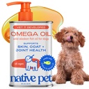 Native Pet Omega 3 Fish Oil for Dogs & Cats - Promotes Healthy Skin, Shiny Coat, & Strong Joints - Made with Wild Alaskan Salmon Oil for Dogs - Smaczne, Fast- Absorbing Omega 3 6 9 Płynny suplement - 8oz
