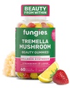 Grzyby Grzyby Tremella Gummies, Mieszane Truskawki i Lemon Flavor - Grzyb Suplement Ziołowy Gummy dla dorosłych Wspiera Syntezy Collagen, Zdrowa Skóra & Zdrowe Starzenie - Piękno Gummies 60 Służenie