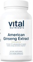 Vital Nutrigents - American Ginseng - Wsparcie energetyczne - Wytrzymałość psychiczna i fizyczna - 100 Kapsułek wegetariańskich na butelkę - 250 mg