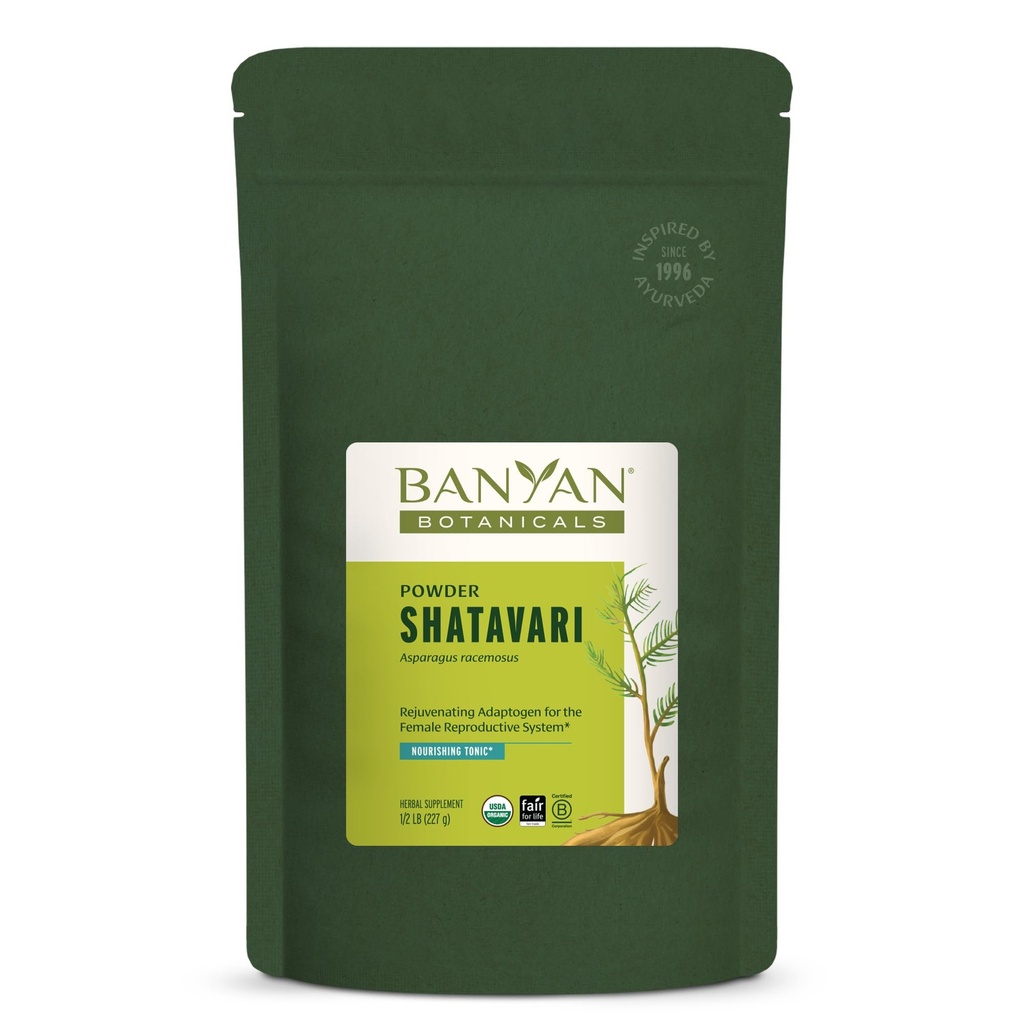 Banyan Botanicals Shatavari Powder - Organic Asparagus Racemosus Root Powder - Odmładzanie Adaptatogen Tonic, który wspiera zdrowy system reprodukcyjny * - 1 / 2 lb. - NieGMO zrównoważonysourced Wegan