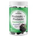 Swanson Probiotic + Prebiotic Gummies - Suplement do wsparcia trawiennego Promowanie funkcji trawiennych i Regularność jelit - Pomaga wspierać zdrowie immunologiczne - (BlackBerry, 60 Gummies)