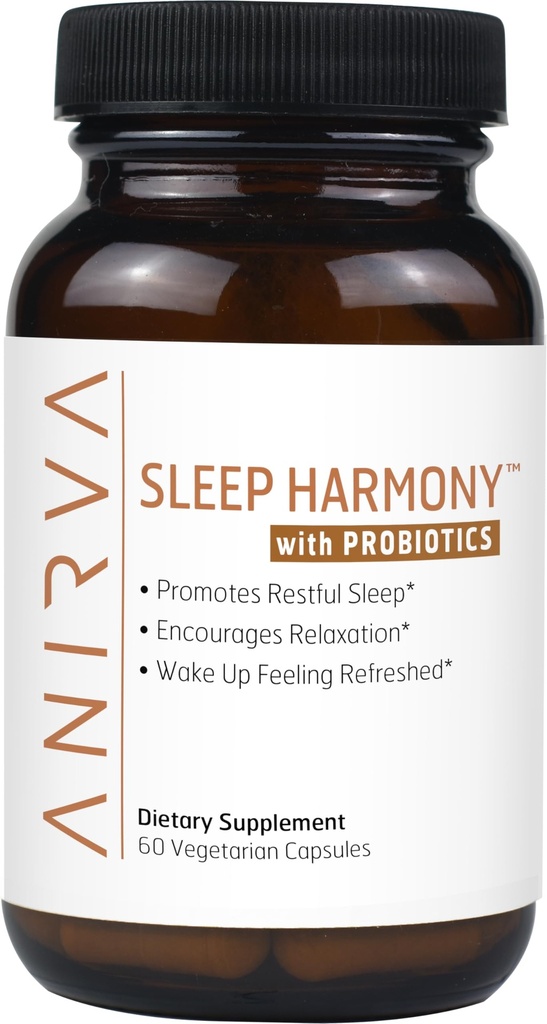 Harmonia snu - Naturalny suplement do snu z probiotyki, Magnezu, Ashwagandha, Rumianek, GABA, Melatonina - Non-Habit Forming Suplement do relaksacji, Relief stresowy, Lepsza pomoc snu