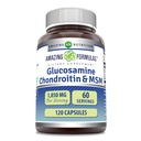 Amazing Supples Glucozamine Chondroitin MSM 1850 mg Per Serving Capsules Supplement Agregates 124; Non-GMO Agregates 124; Gluten Free Agregates 124; Made in USA (120 Count)