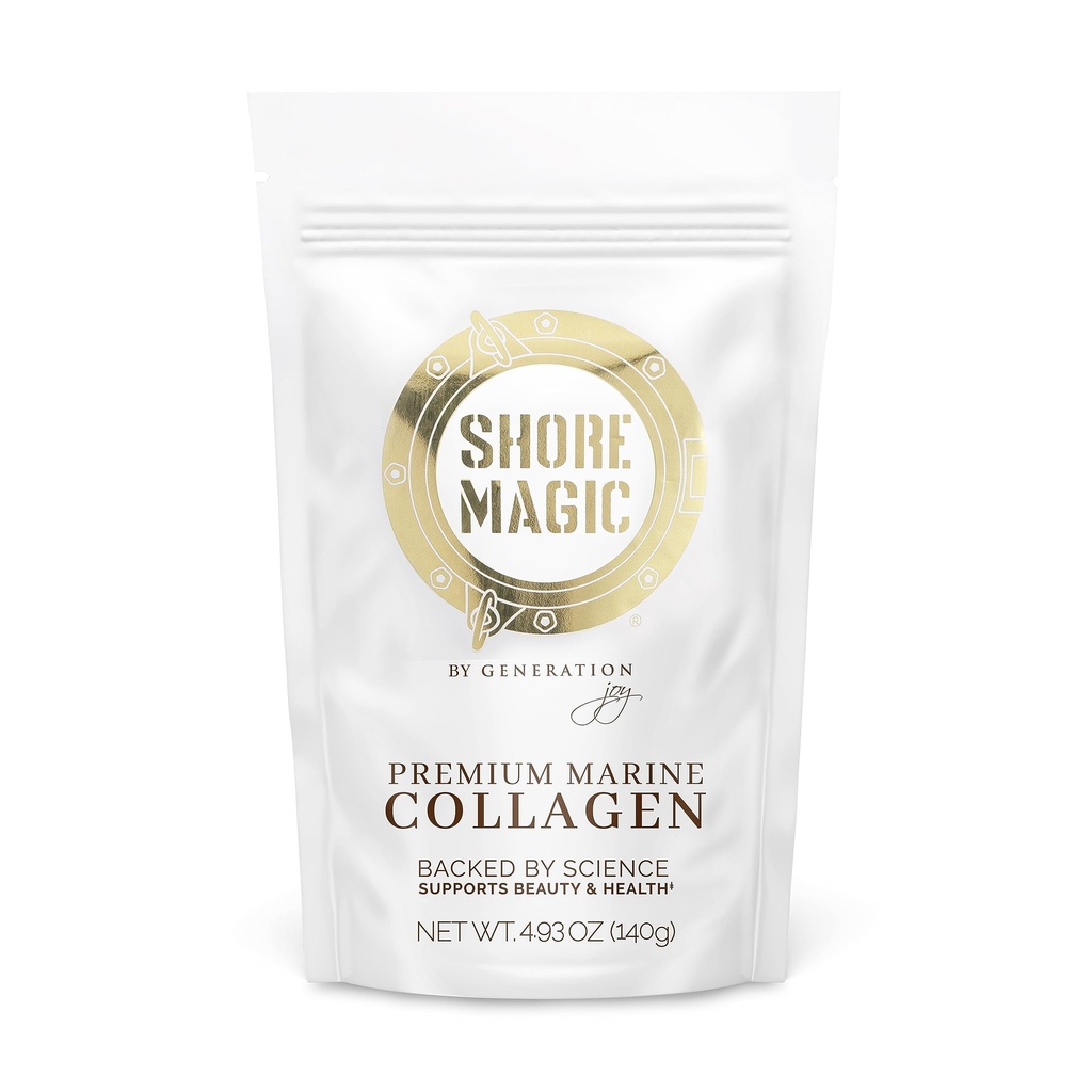 Shore Magic Premium Marine Collagen Powder – Hydrolyzed Type I, II, III & IV Peptides from Wild Fish for Skin, Hair, Nails & Joints, 14 Servings