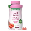 Nature 's Bounty Optimal Solutions Hair, Skóra i paznokcie Pectin Gummies, 2500 µg Biotin Per Serving, No Stick Gummy, Formuła wegetariańska, Strawberry Flavor, 200 liczenie, 100 całkowite służby