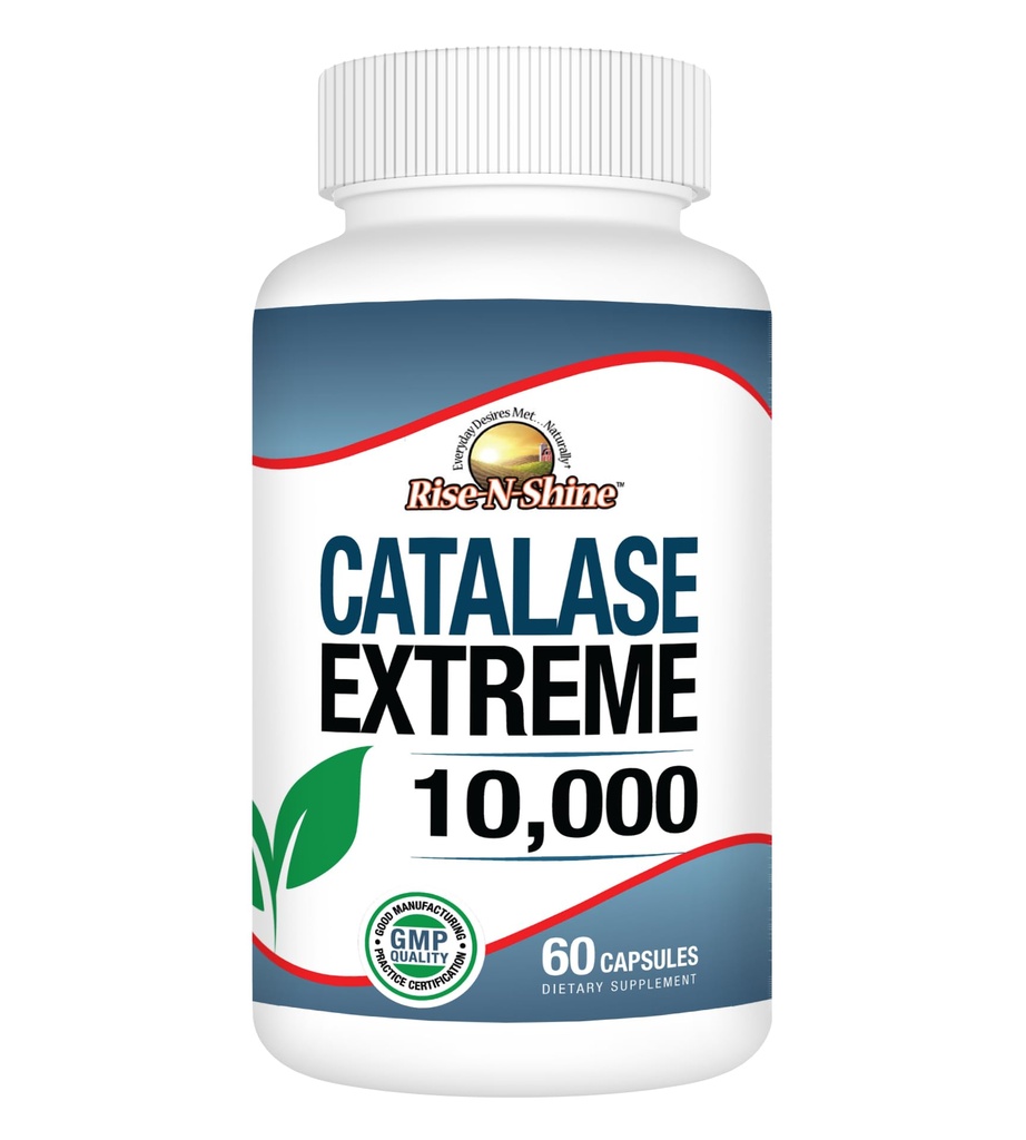 Rise- N- Shine Catalase Extreme Supplement 10.000 z Saw Palmetto, Biotin, Fo- Ti, PABA - Suplementy do włosów Silne włosy - 60 Kapsułki