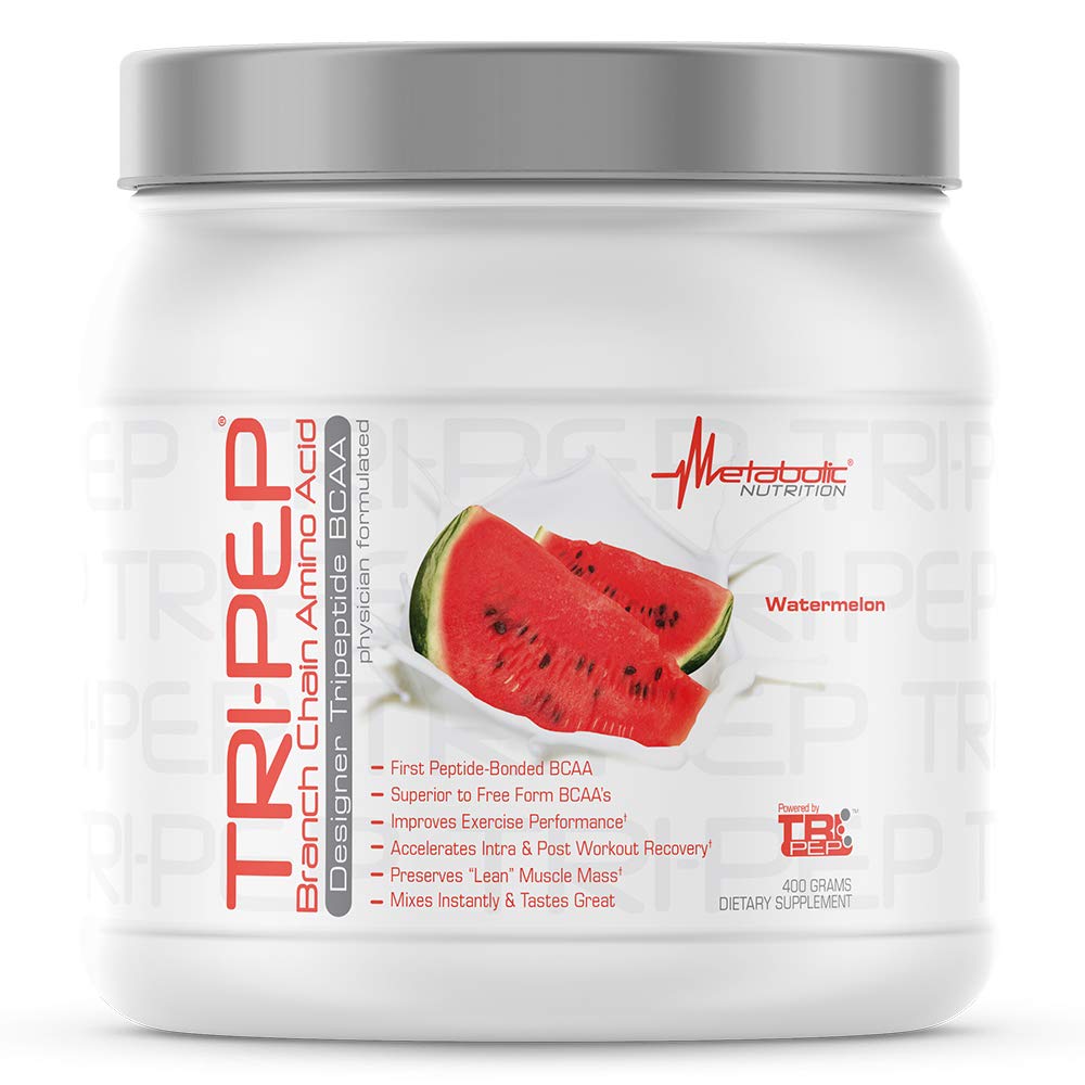 Metaboliczne odżywianie 124; TRIPEP - Tri- Peptyd Branch Chain Amino Acid, BCAA Proszek, Preintra Post Workout Supplement Acidum 124; Arbuz, 400 Grams (40 Servings)