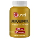 Qunol Ubiquinol CoQ10 100mg Softgels, Ubiquinol - Active Form of Coenzyme Q10, Antioxidant for Heart Health, Healthy Blood Pressure Levels, Beneficial to Statin Users, 60 Count