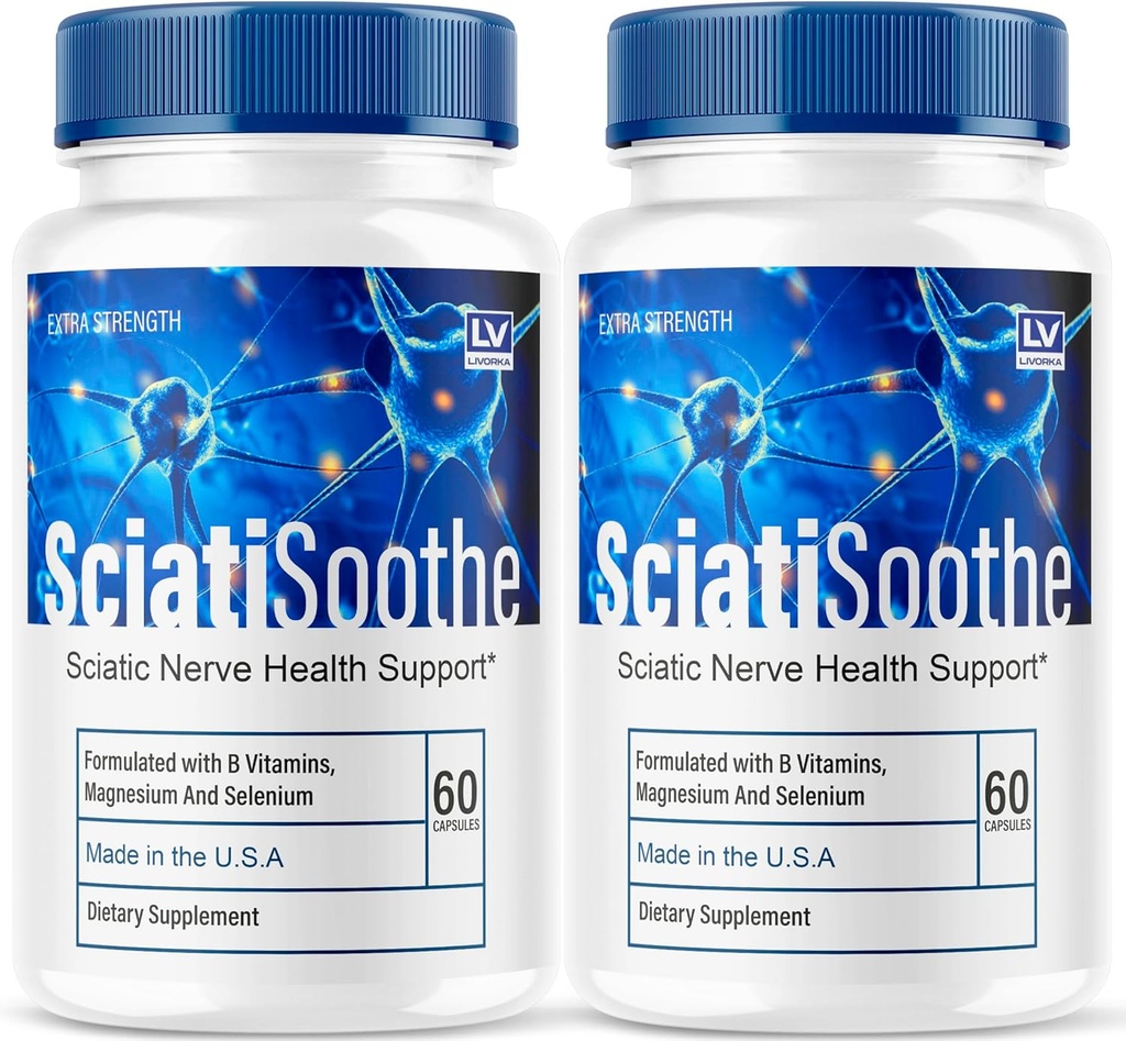 LIVORKA (2 Pack) Sciatisoothe - Sciatisoothe Suplement, Sciati Soothe, Sciatisoothe Vitamin, Sciati Soothe Suplement, Sciati Soothe Kapsułki, Sciatic Sooth, 120 Kapsułki na 2 miesiące