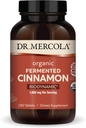 Dr. Mercola Biodynamiczny organiczny fermentowany cynamon - Wspiera zdrowie metaboliczne - Wysokoflawonoidowy cynamon ekstrakt - USDA Organic, Non-GMO, Gluten- Free & Soy- 180 Tablets