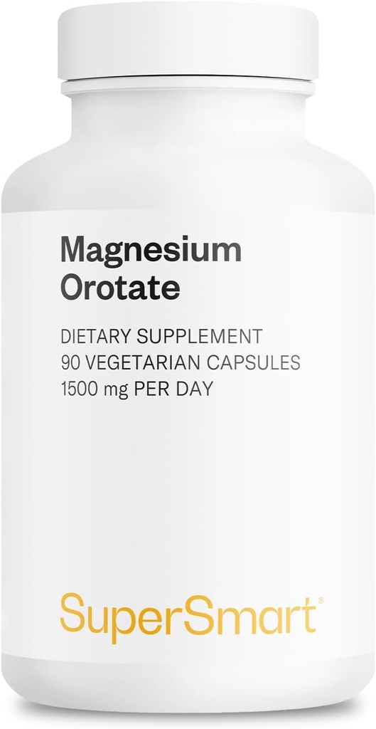 SuperSmart Magnezu Orot 1500mg dziennie - Wysoka absorpcja Suplement magnezu 124; Nie GMO & Gluten Free - 90 Kapsułki wegetariańskie