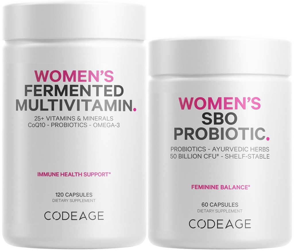 Codeage Women 's Multivitamin Bundle: Women' s Formula & Women 's Probiotic Daily Vitamins