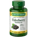 Nature 's Bounty Sambucus Elderberry Herbal Supplement, Softgels szybkiego uwalniania, 630 mg na serwowanie, 120 Count