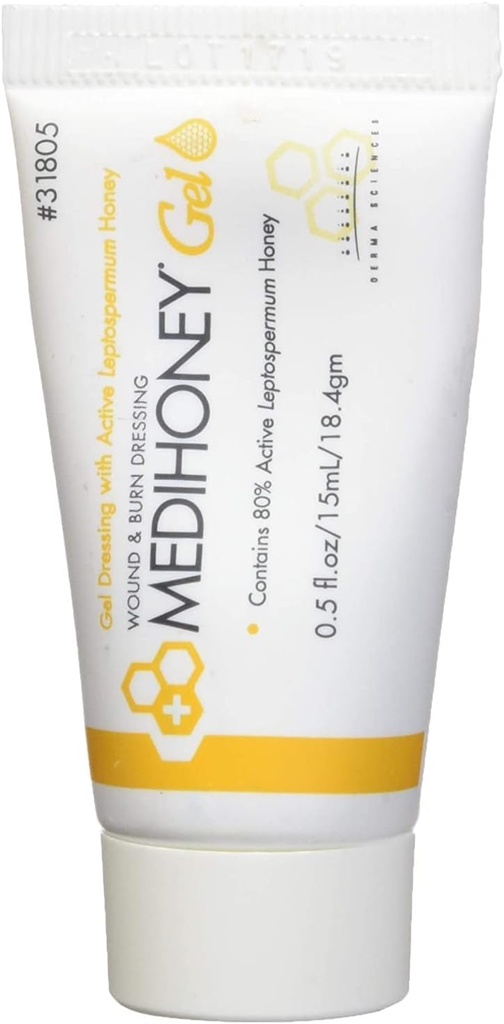 Ulepszony Medihoney żel rany i & oparzenie opatrunek z Derma Sciences, 0.5 oz,
