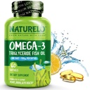 NATURELO Burless Omega 3 Fish Oil Supplement - 1100mg Trigliceryd Omega-3, EPA + DHA, Liquid Fish Oil for Heart, Eye, Brain, Joint Health - 60 Softgels, 2 miesiące dostaw