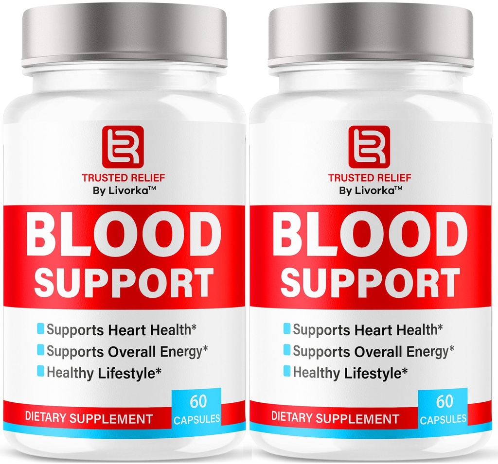 (2 Pack) Trusted Relief Blood Support kapsułki - Oficjalne TrustedRelief Blood Support witaminy pigułki, Natural Trusted Relief Advanced Premium Formula Wellness & Overal Health, 60 Kapsułki na 2 miesiące