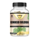 Ginkgo Biloba 1800mg, Ginkgo Biloba Organic, Memory & Brain Function Support, Poprawia koncentrację i wsparcie Cognitive, Clarity, 120 Veggie Caps, Non GMO, 120Caps