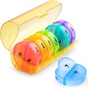Sukuos Duży Weekly Pill Organizator 2 razy dziennie, Codzienne Pill Box 7 Dzień Łatwy do otwarcia z podwójną ochroną, AM PM Pill Case for Medicine / Witamina / Olej rybny / Suplementy (żółty)
