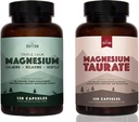 Naturalny Rhythm Day & Night Bundle - Triple Calm Magnezu 150mg, 120 Kapsułek + Taurat magnezu 750mg (150mg Magnezu pierwiastkowego) 120 Kapsułki