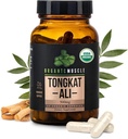 Organiczne mięśnie Tongkat Ali dla mężczyzn, 500mg - Czysty i potężny USDA Eurycoma Longifolia Suplement Root 60 Count - Wild Dorosłych mężczyzn Hormon zdrowia Wsparcie dla męskiej wydajności, Drive & Energizer